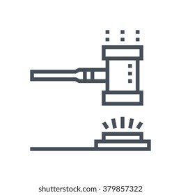 Judge hammer icon suitable for info graphics, websites and print media and  interfaces. Line vector icon. Human face, head, line vector icon.