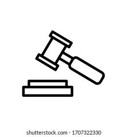 Design-Vorlage für die Vektorillustration von Richterhammer-Symbolen