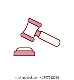 judge hammer icon vector design template