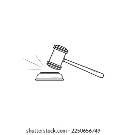 Judge hammer icon vector graphics