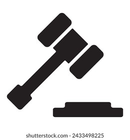 Judge hammer icon vector illustration isolated on white background, auction hammer. Judgement hammer icon in flat style. For auction hammer, judge logo, gavel bid, court sign and law symbol vector.