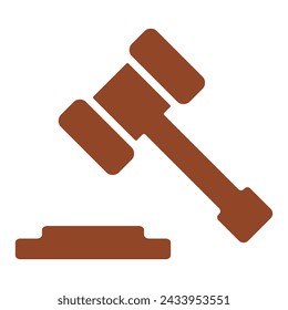 Judge hammer icon vector illustration isolated on white background, auction hammer. Judgement hammer icon in flat style. For auction hammer, judge logo, gavel bid, court sign and law symbol vector.