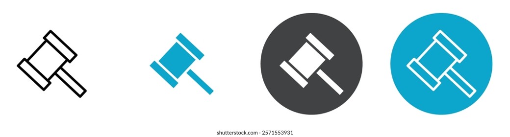 judge hammer icon Vector illustration in black