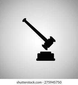 judge hammer  icon, vector illustration. Flat design style