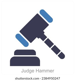 Judge Hammer and law icon concept