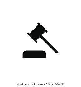 Judge hammer law vector icon