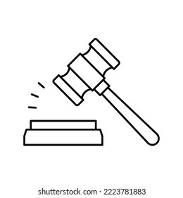 judge hammer line icon vector. judge hammer sign. isolated contour symbol black illustration