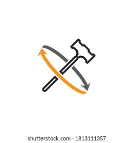 Judge hammer logo and symbol
