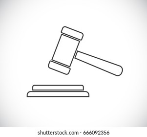 judge hammer outline icon