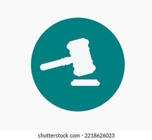 Judge hammer round icon design