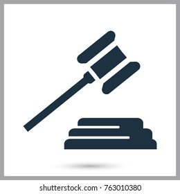 Judge hammer simple icon for web and mobile design