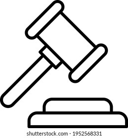 Judge Hammer Vector Color Icon Design, Power of Law and Order Concept, Lawyer and Legal system Symbol on white background, Auction Sign, Gavel Stock illustration,