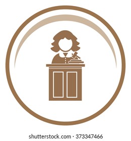 Judge with hammer vector icon