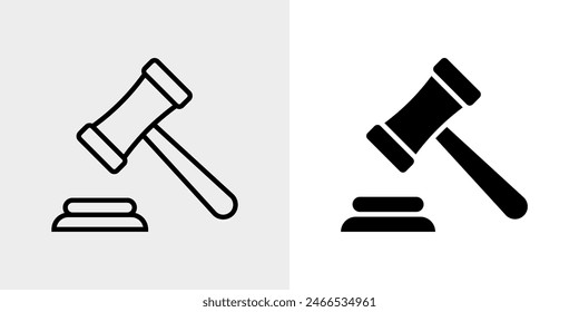 Judge hammer vector icon. Gavel sign. Lawyer symbol. Mallet illustration. Auction bid icon isolated.