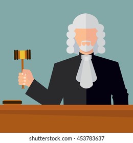 Judge with a hammer vector illustration