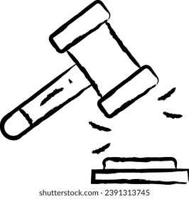 Judge hand drawn vector illustration