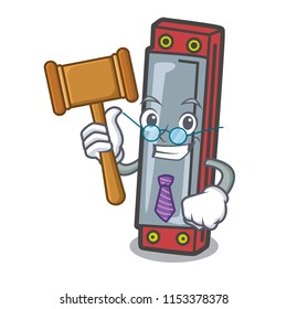 Judge harmonica mascot cartoon style