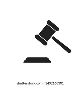 Judge hummer or gavel icon isolated. Auction or judgement symbol. Law or court element. EPS10