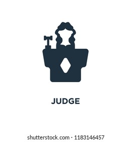 Judge icon. Black filled vector illustration. Judge symbol on white background. Can be used in web and mobile.