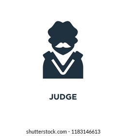 Judge icon. Black filled vector illustration. Judge symbol on white background. Can be used in web and mobile.