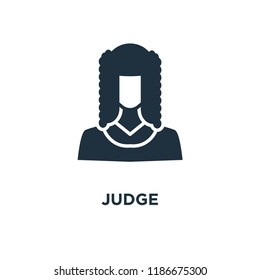 Judge icon. Black filled vector illustration. Judge symbol on white background. Can be used in web and mobile.
