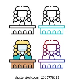 Judge icon design in four variation color