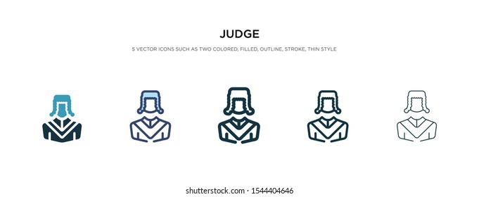 judge icon in different style vector illustration. two colored and black judge vector icons designed in filled, outline, line and stroke style can be used for web, mobile, ui