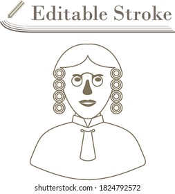 Judge Icon. Editable Stroke Simple Design. Vector Illustration.