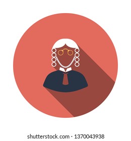 Judge icon. Flat Design Circle With Long Shadow. Vector Illustration.