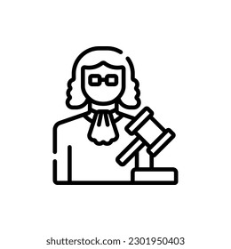 judge icon with hammer with black color