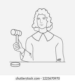 Judge icon line element. Vector illustration of judge icon line isolated on clean background for your web mobile app logo design.