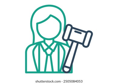 Judge icon. line icon style. icon related to law and justice. law elements vector illustration