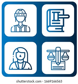 judge icon set. Collection of Referee, Law, Lawyer, Balance icons
