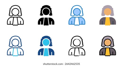 Judge icon set multiple style collection 
