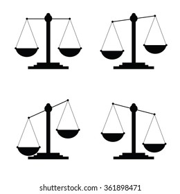 judge icon set vector in black color