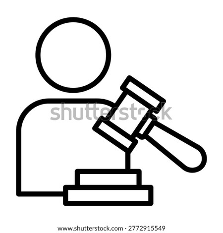 Judge Icon Single Vector Collection