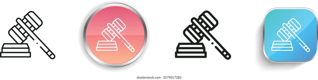 judge icon. Thin Linear, Regular and Button Style Design Isolated On White Background