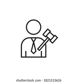 judge icon vector line style design. isolated on white background