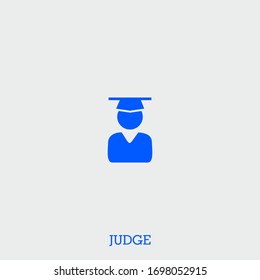 icono de juez. Juzgar vector en fondo gris
