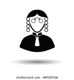 Judge icon. White background with shadow design. Vector illustration.