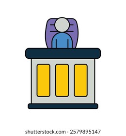 Judge icon with white background vector stock illustration