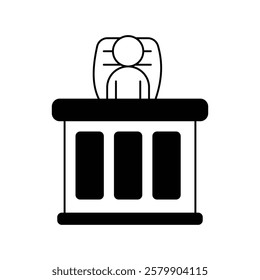 Judge icon with white background vector stock illustration