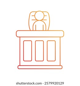 Judge icon with white background vector stock illustration