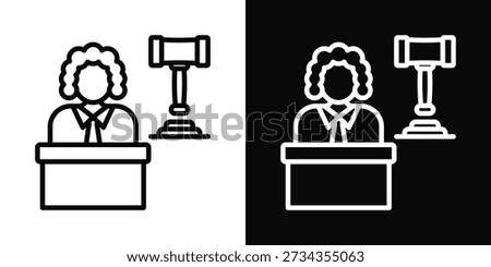 Judge Icon White And Black Background Style