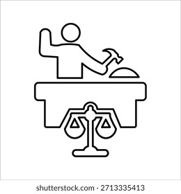 judge icons. simple line vector illustration