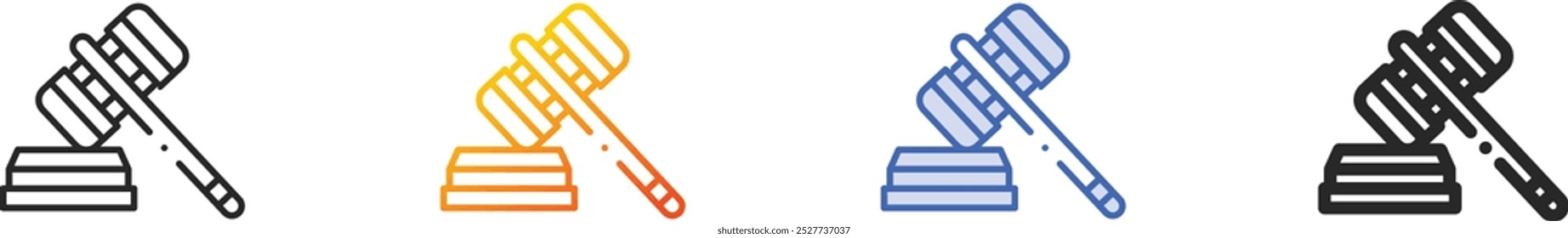 judge icon.Thin Linear, Gradient, Blue Stroke and bold Style Design Isolated On White Background