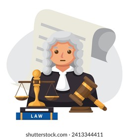 Judge illustration design for law firm