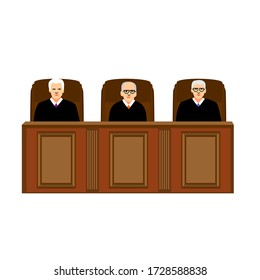 judge illustration vector icon sitting on chair of court