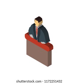 Judge isometric left top view 3D icon