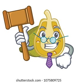 Judge jackfruit mascot cartoon style